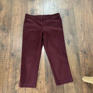 LOFT The Riviera Slim Deep Burgundy Pants